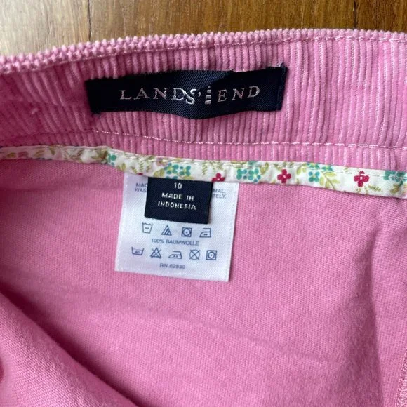 NEW Land's End Sz 10 Pink Corduroy Skort - Picture 6 of 6